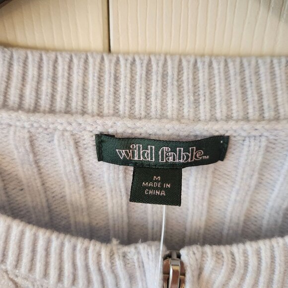 Wild Fable Womens Cropped Ribbed Knit Cardigan Zip Front Sz M Light Blue NWT - Picture 6 of 11